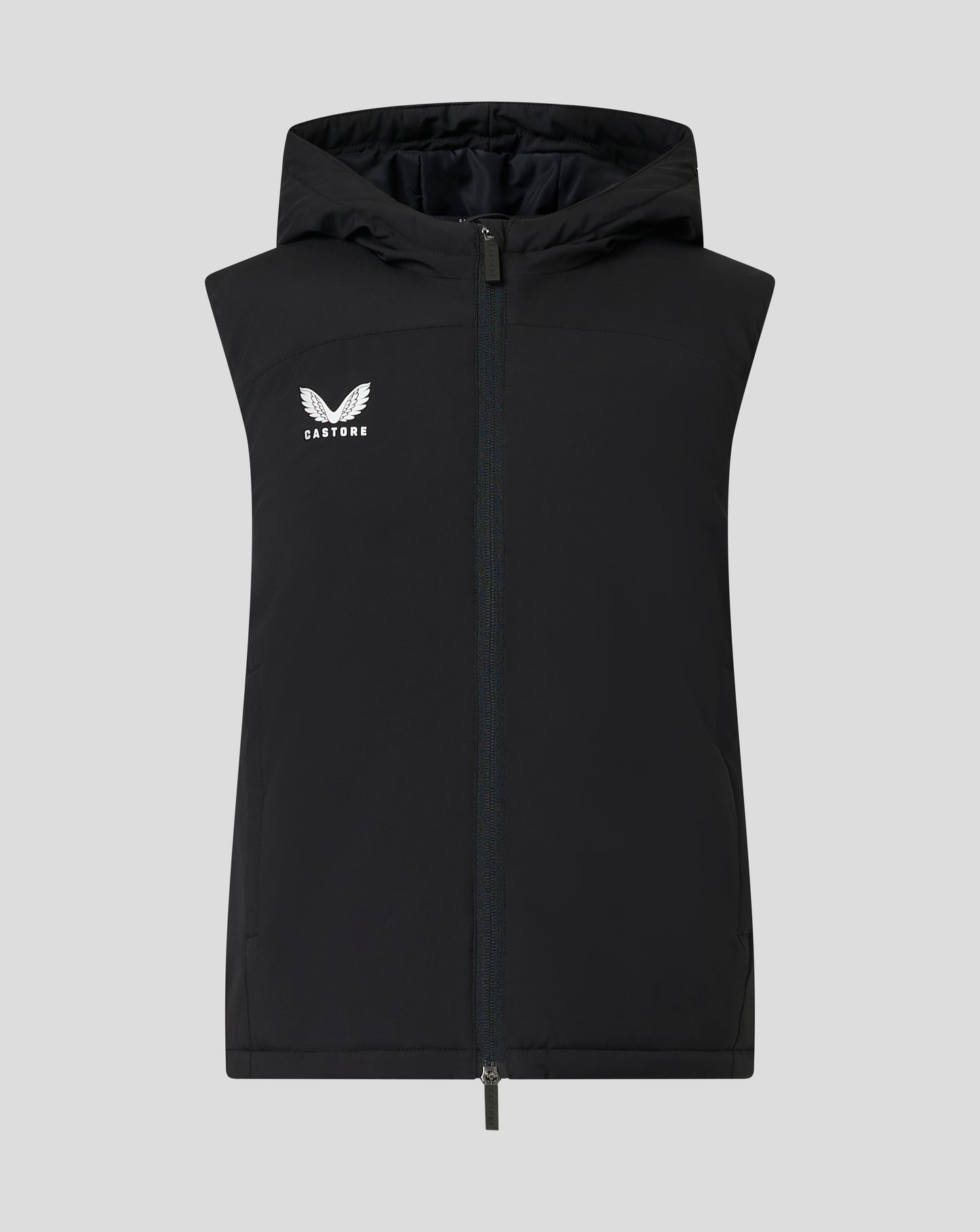 Junior Padded Gilet With Hood - Caviar