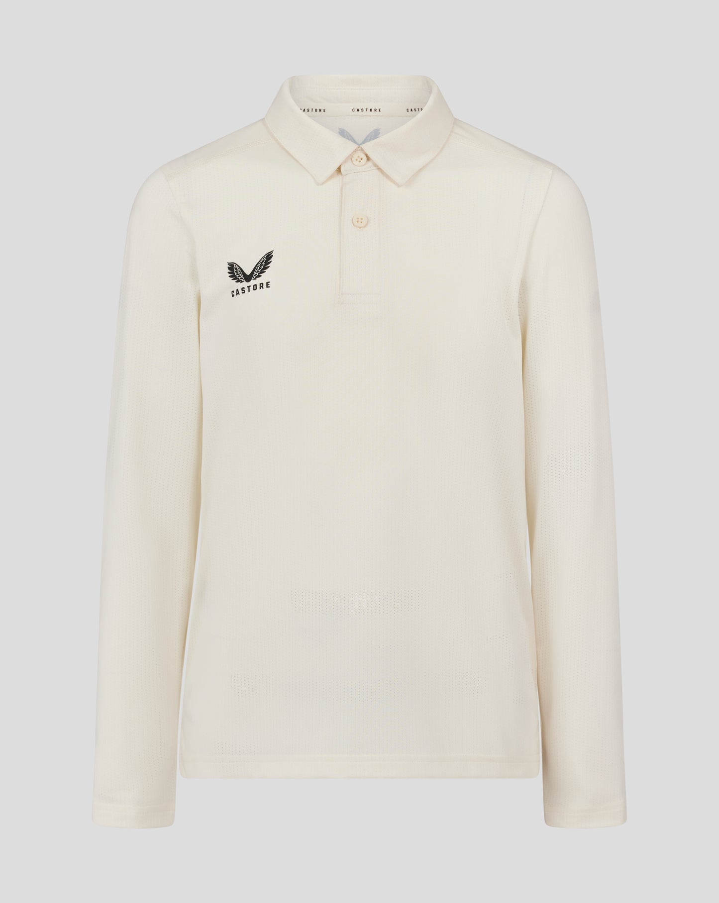 Junior Cricket Long Sleeve Tech Playing Shirt - Cannoli Cream