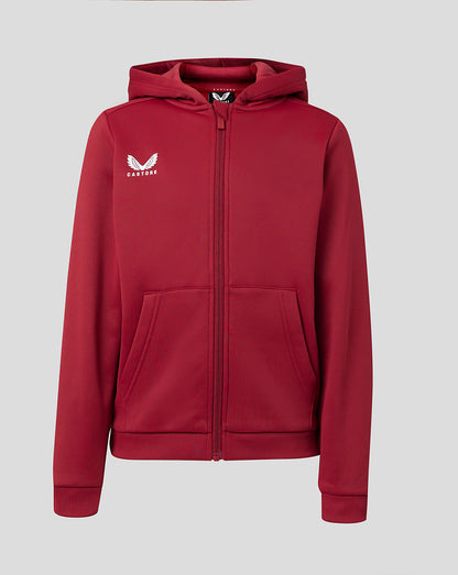 Junior Full Zip Brushback Hoodie - Biking Red