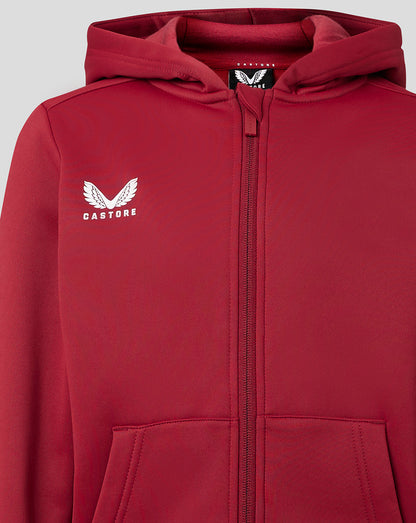 Junior Full Zip Brushback Hoodie - Biking Red