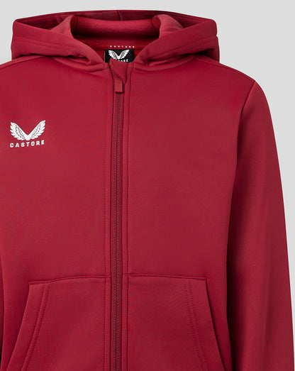 Junior Full Zip Brushback Hoodie - Biking Red