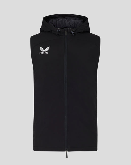 Mens Padded Gilet With Hood - Caviar