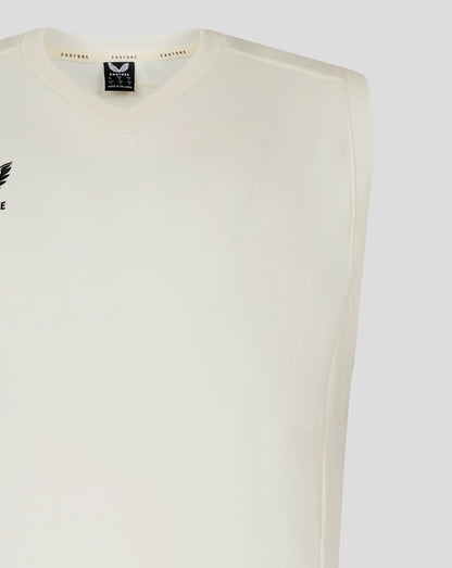 Mens Cricket Sleeveless Jumper - Cannoli Cream