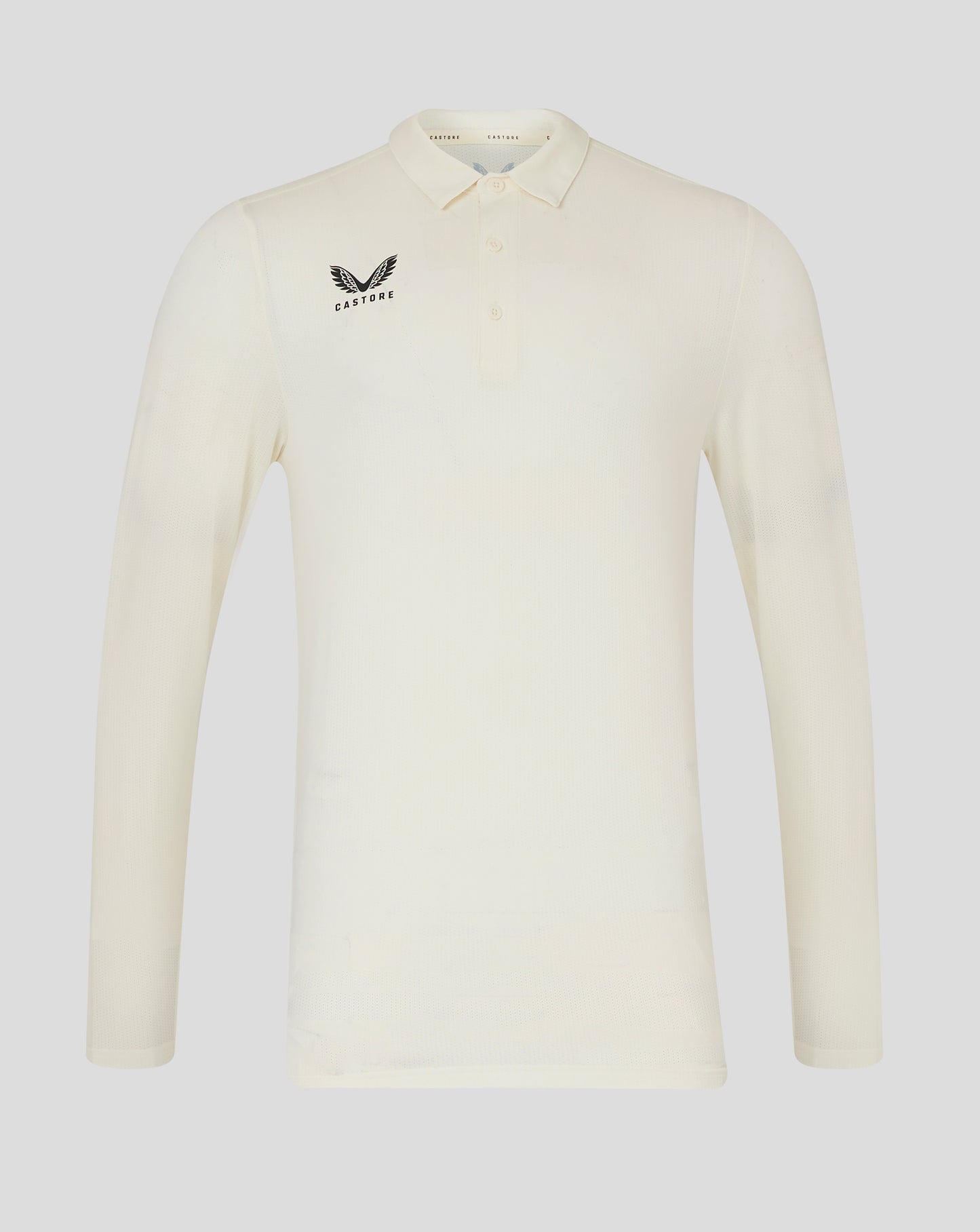 Mens Cricket Long Sleeve Tech Playing Shirt - Cannoli Cream