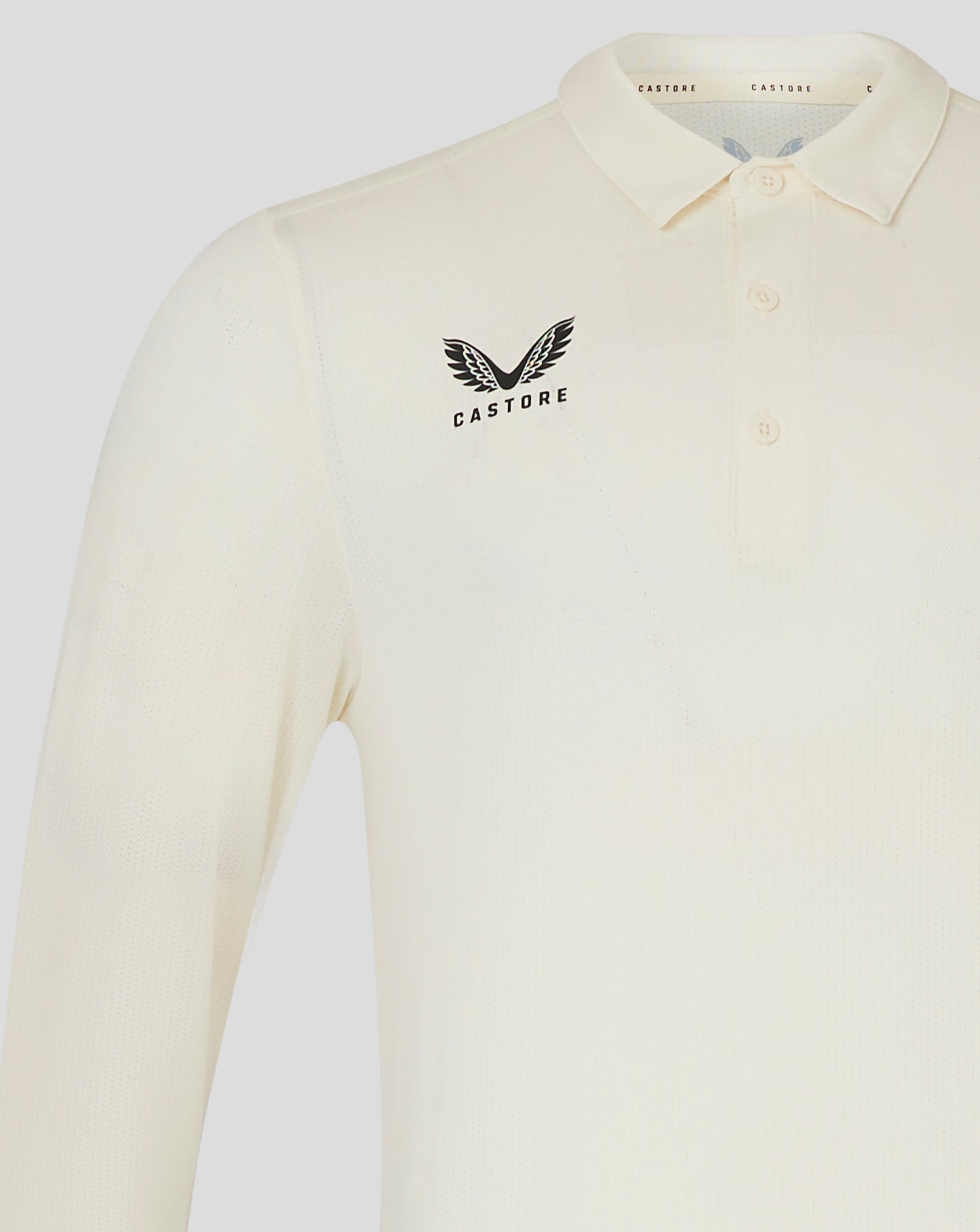 Mens Cricket Long Sleeve Tech Playing Shirt - Cannoli Cream