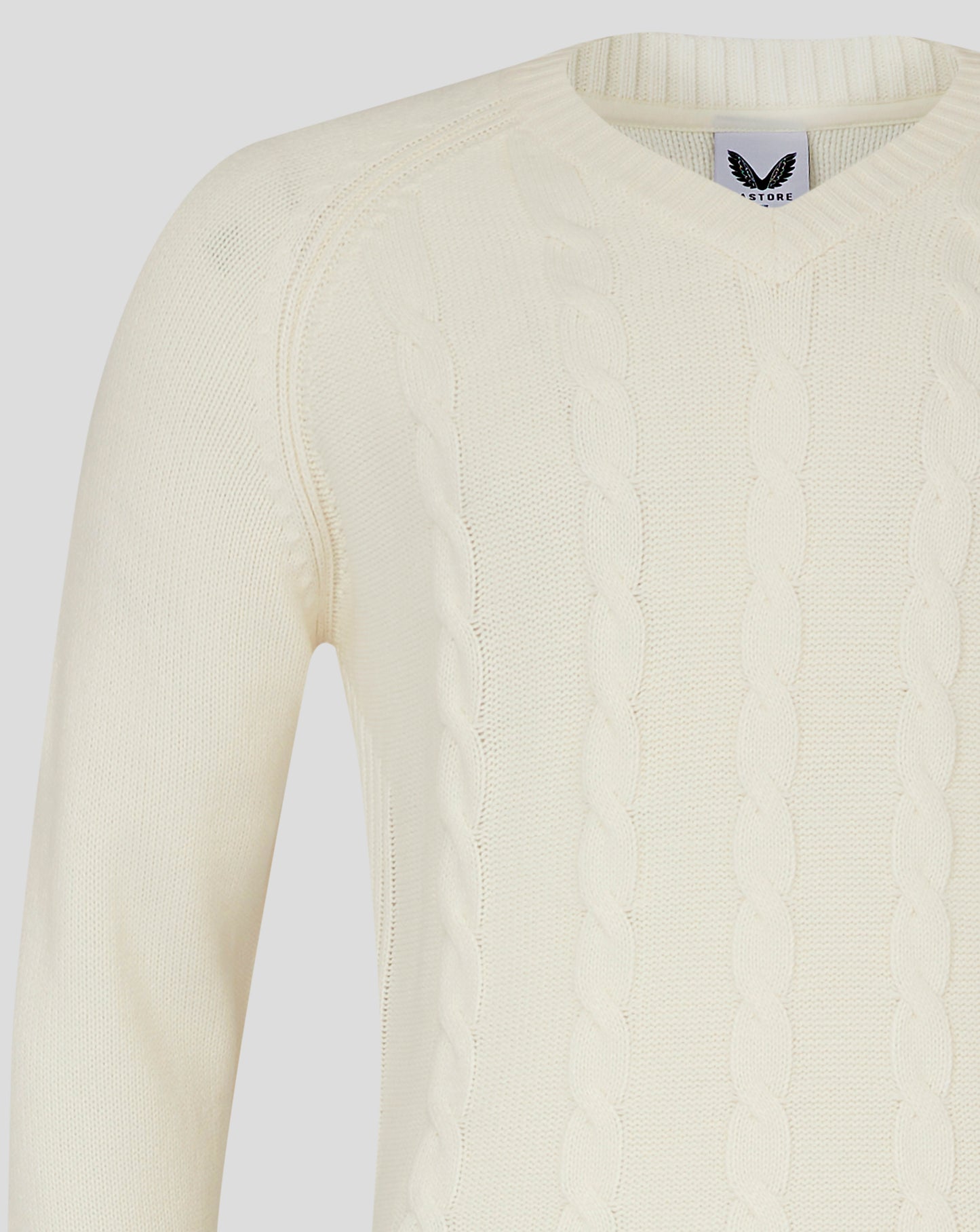 Mens Cricket Knitted Long Sleeve Jumper - Cannoli Cream