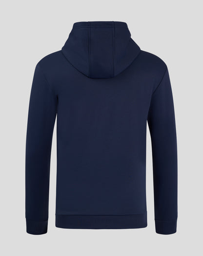 Mens Full Zip Brushback Hoodie - Peacoat