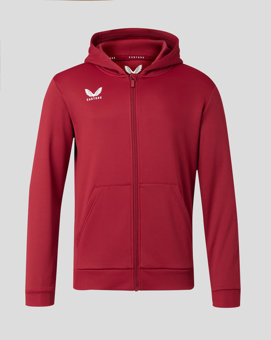 Mens Full Zip Brushback Hoodie - Biking Red