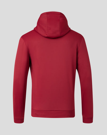 Mens Full Zip Brushback Hoodie - Biking Red