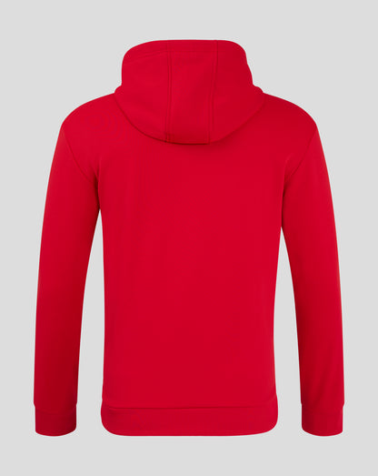 Mens Full Zip Brushback Hoodie - True Red