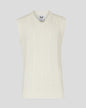 Mens Cricket Sleeveless Knitted Jumper - Cannoli Cream