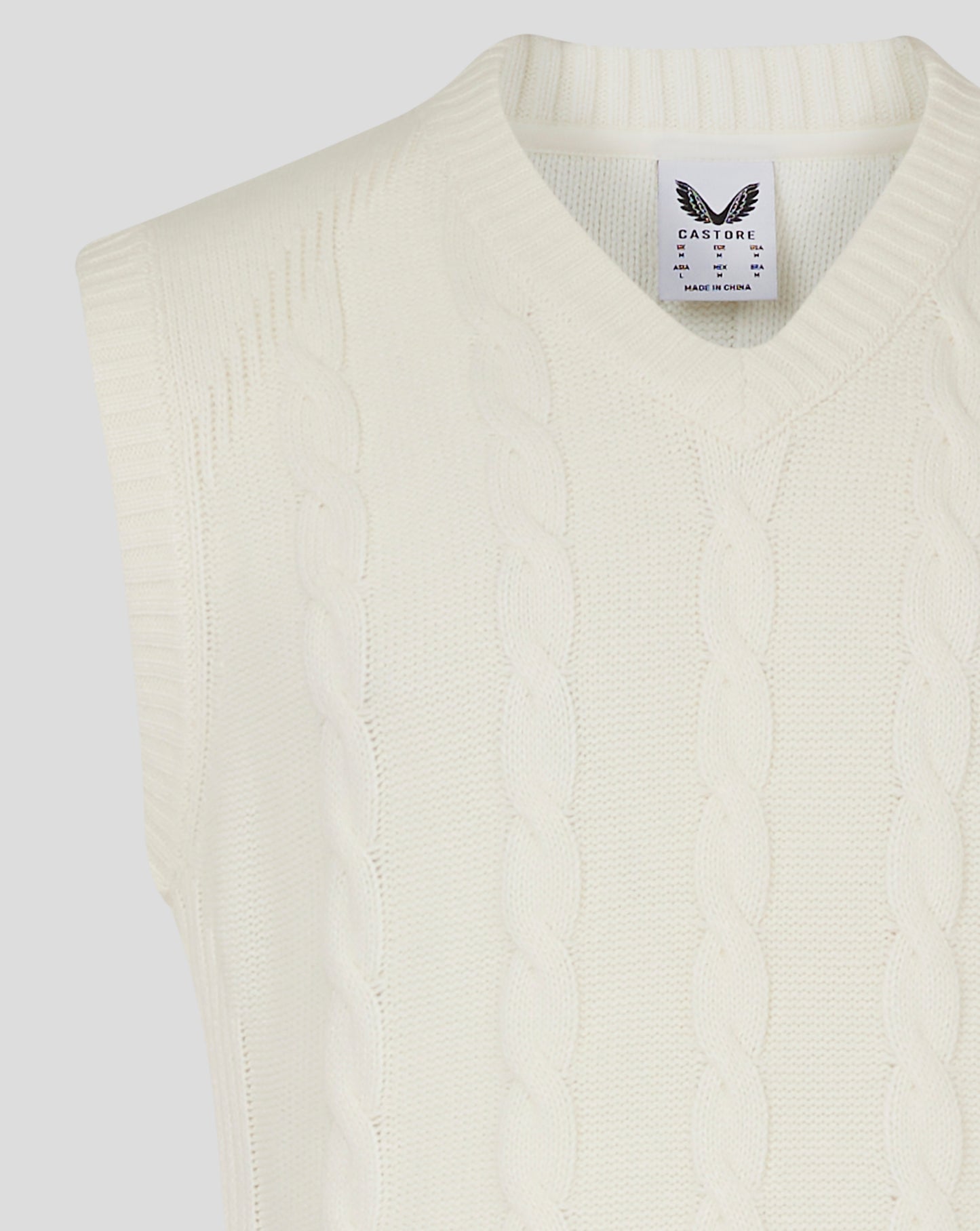 Mens Cricket Sleeveless Knitted Jumper - Cannoli Cream