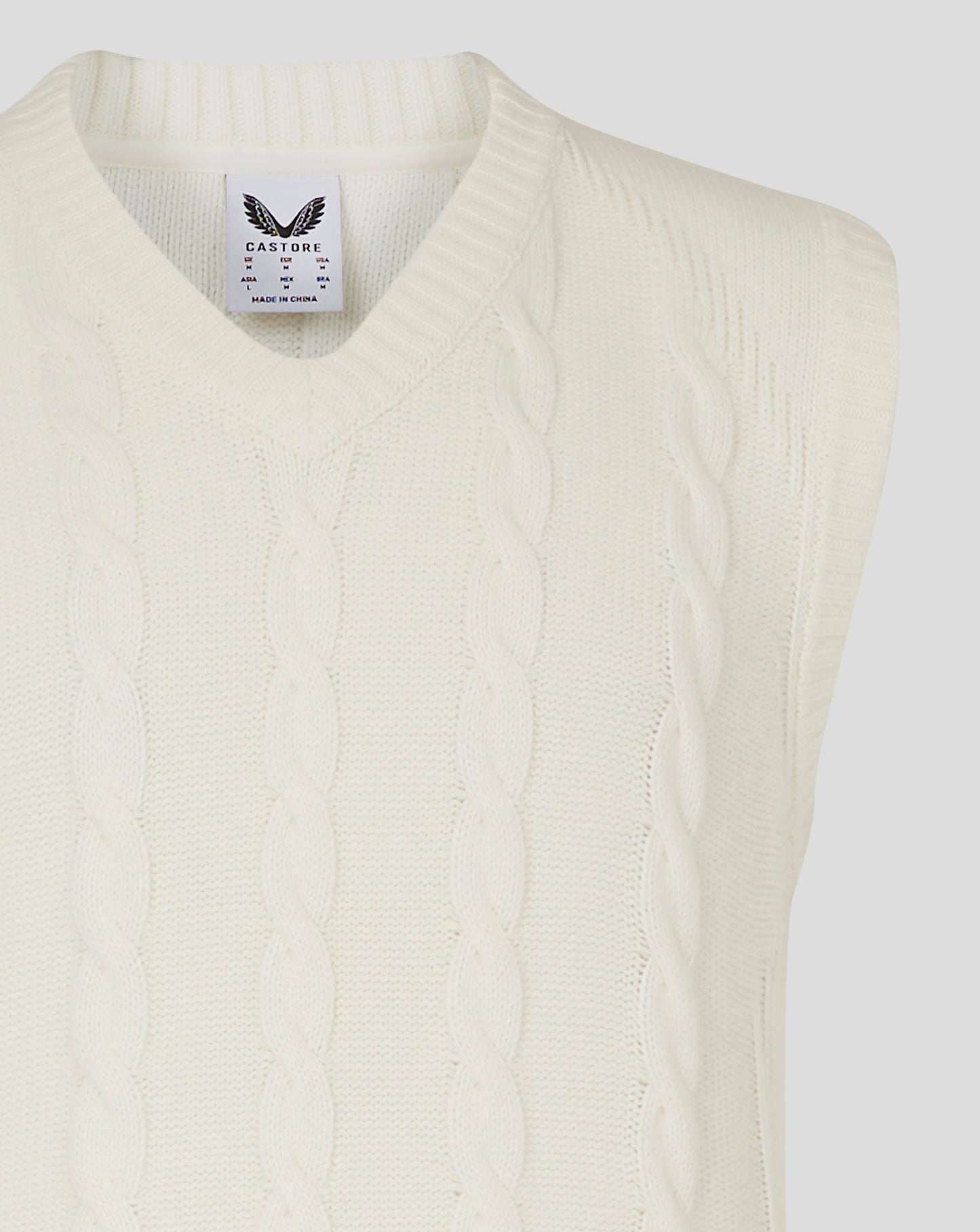 Mens Cricket Sleeveless Knitted Jumper - Cannoli Cream