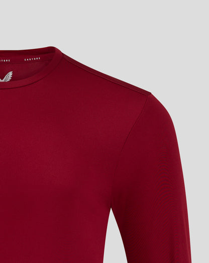 Mens Long Sleeve Performance Tee - Biking Red