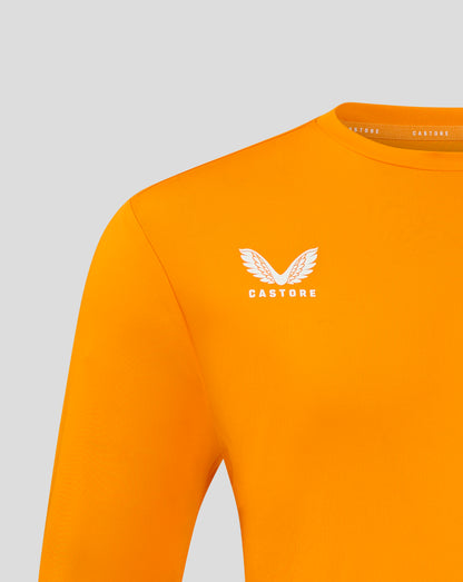 Mens Long Sleeve Performance Tee - Bright Marigold